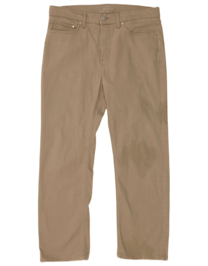 Marks & Spencer Vaqueros rectos para hombre W34 L31 Algodón beige