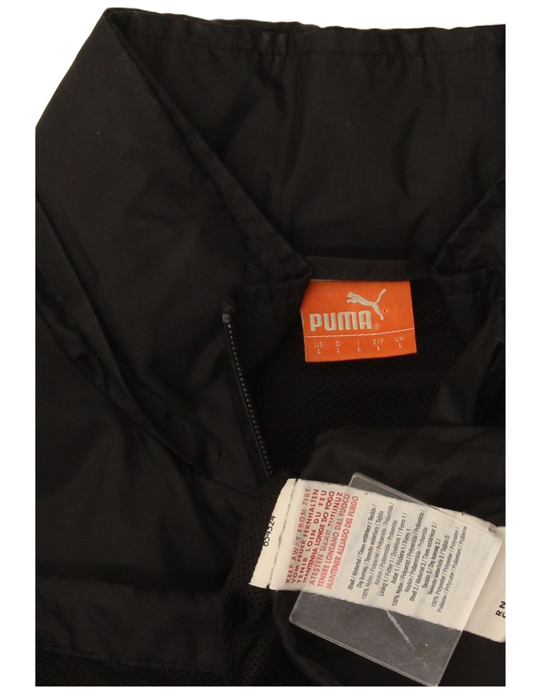 Puma - Chaqueta de chándal para hombre, talla grande, nailon negro