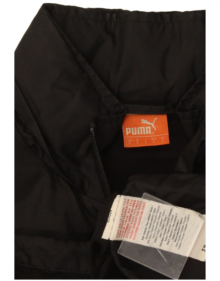 Puma - Chaqueta de chándal para hombre, talla grande, nailon negro