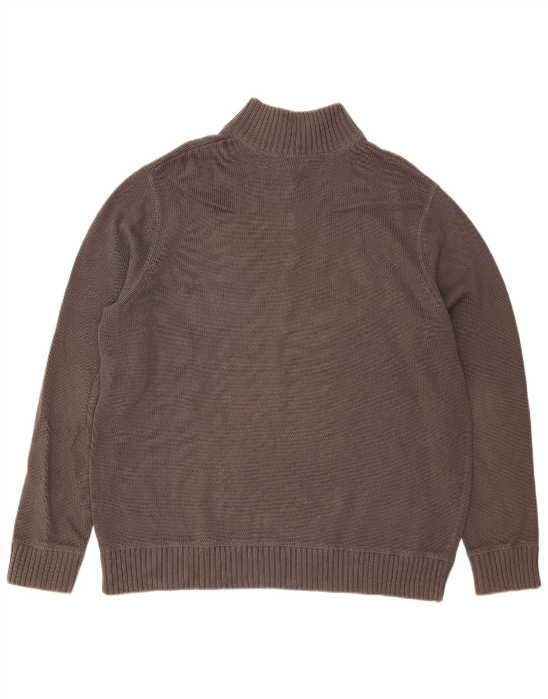 EDDIE BAUER Jersey con cuello y cremallera para hombre XL Algodón gris