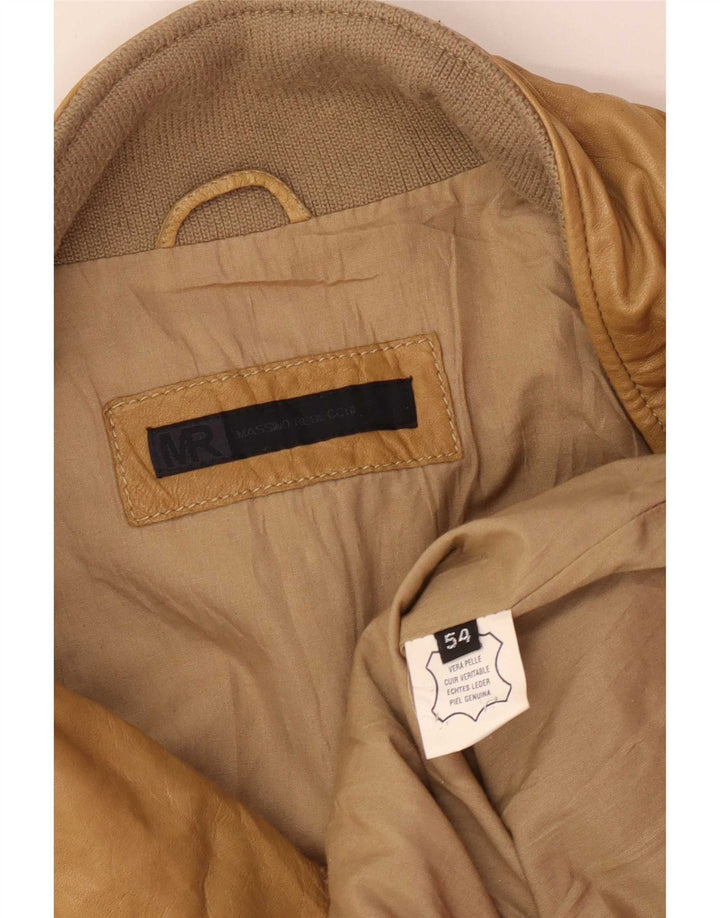 Massimo Rebecchi Chaqueta de cuero para mujer IT 54 3XL Beige