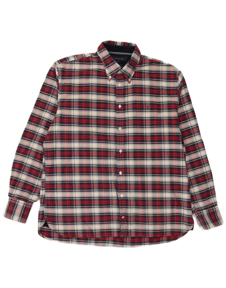 Camisa Tommy Hilfiger Custom Fit XL de algodón a cuadros multicolor para hombre