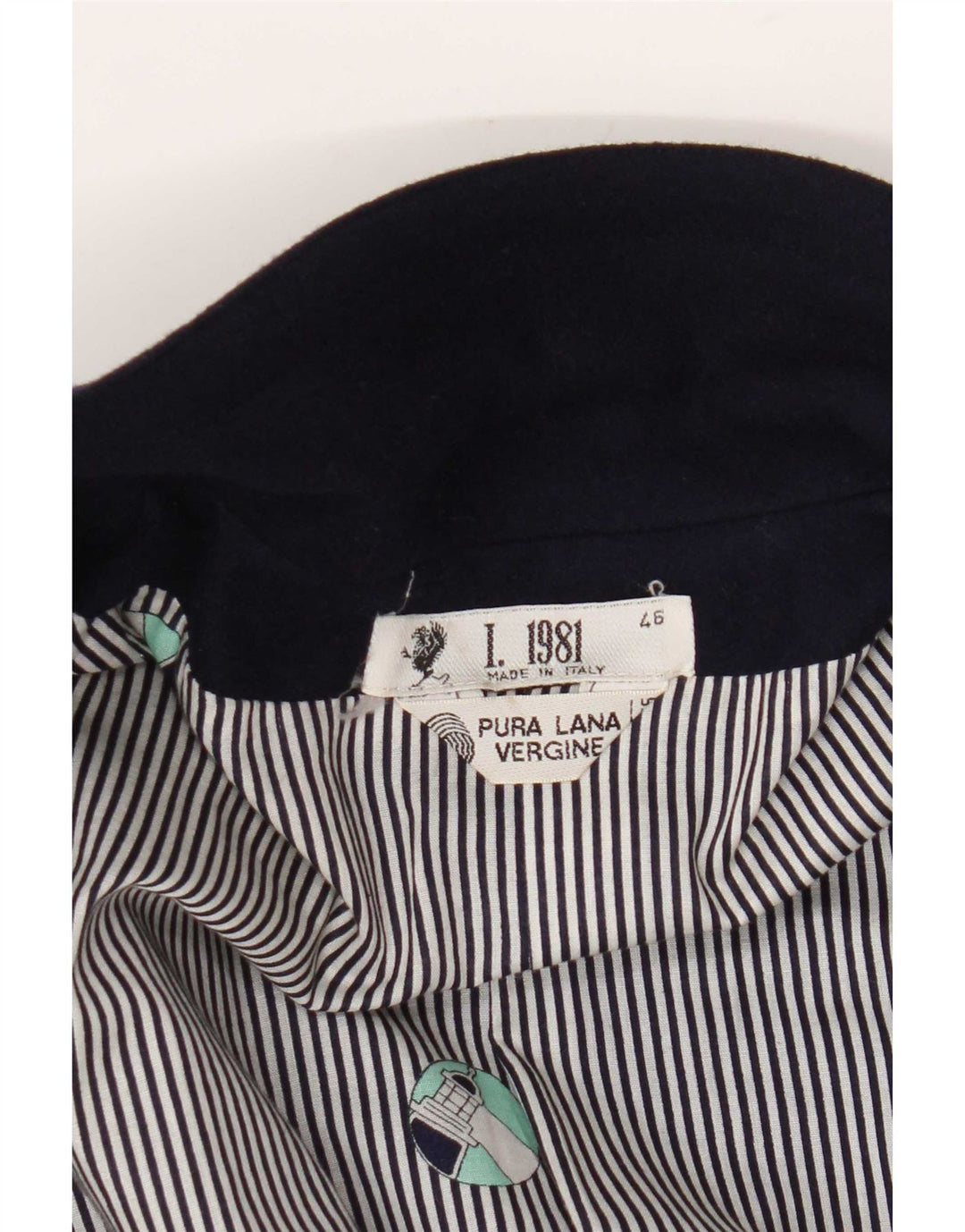 Vintage mujer chaqueta blazer de doble pecho IT 46 azul marino grande
