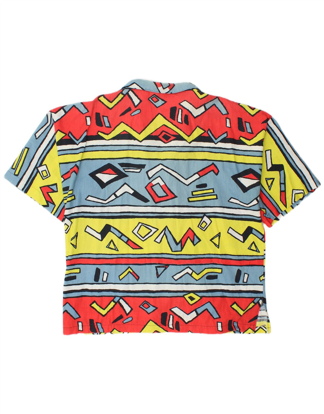 Camisa Rio De Manga Corta Para Hombre De Algodón Geométrico Multicolor Grande