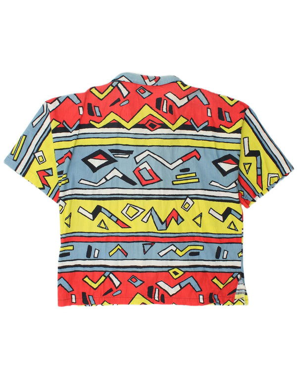 Camisa Rio De Manga Corta Para Hombre De Algodón Geométrico Multicolor Grande