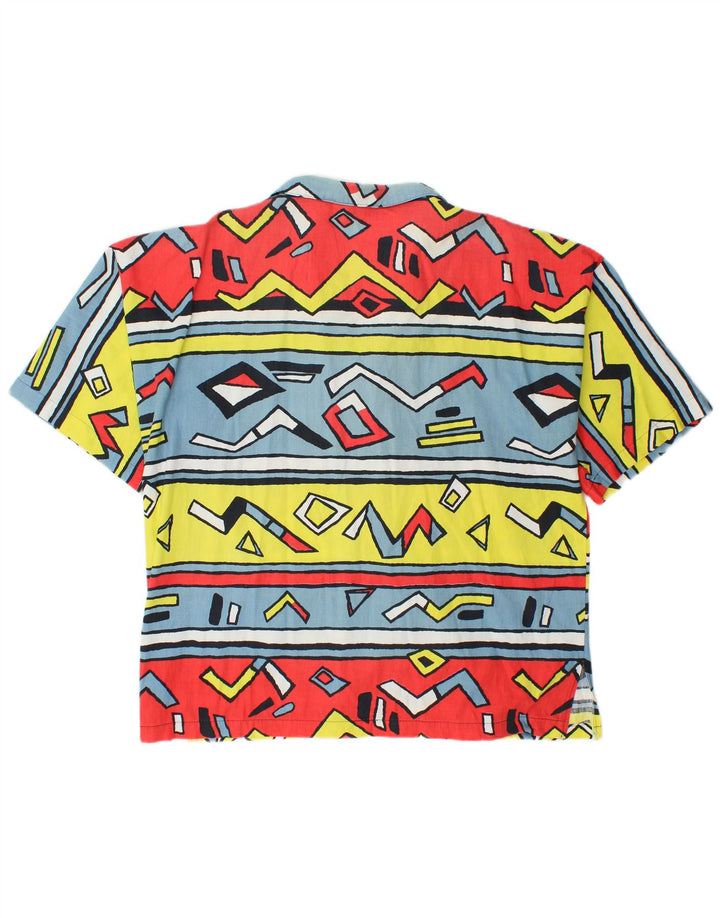 Camisa Rio De Manga Corta Para Hombre De Algodón Geométrico Multicolor Grande