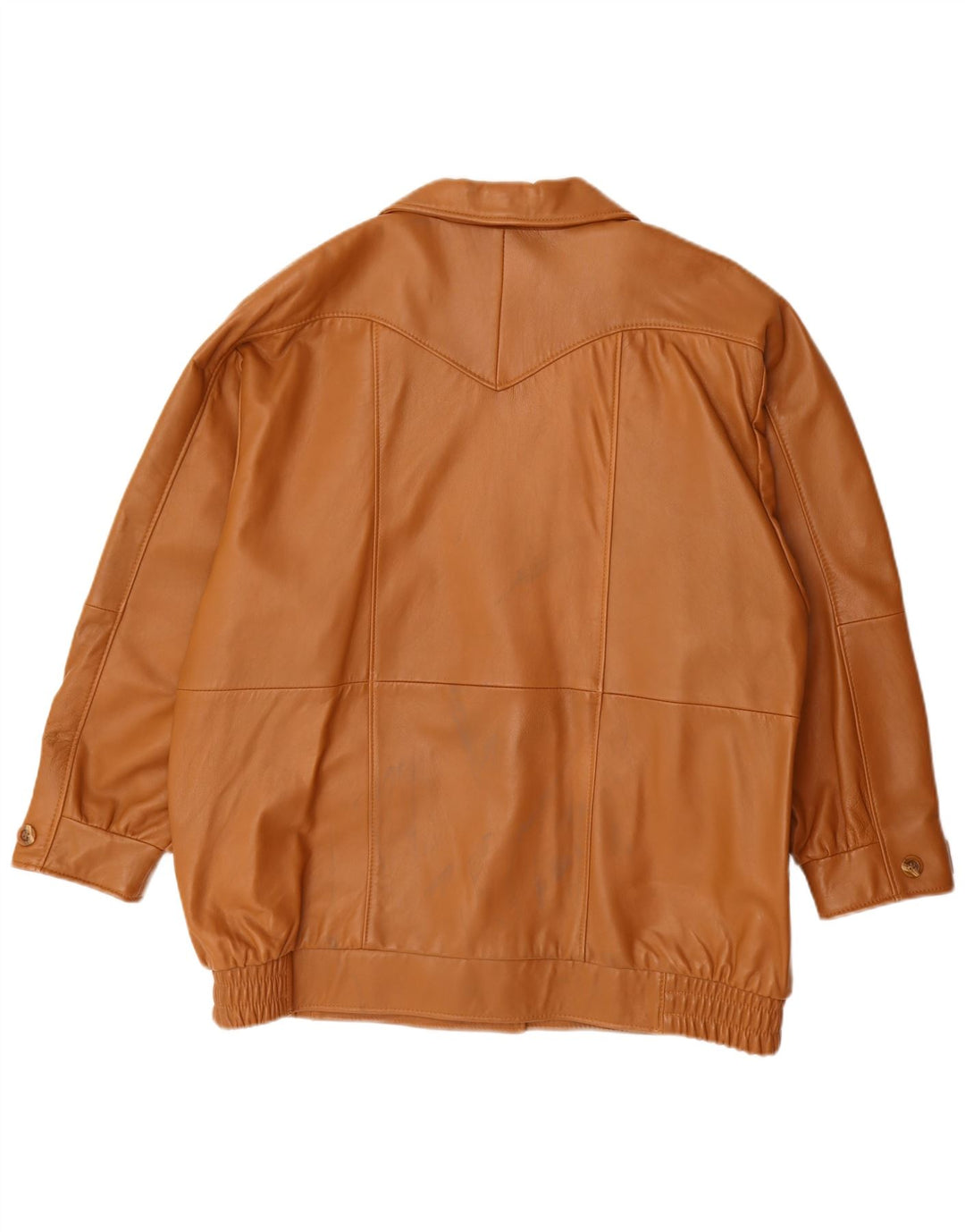 Vintage mujer chaqueta de cuero de gran tamaño EU 44 XL cuero marrón