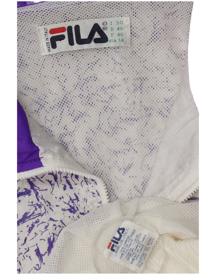 Fila Chaqueta de chándal para mujer IT 50 XL Poliamida moteada blanca