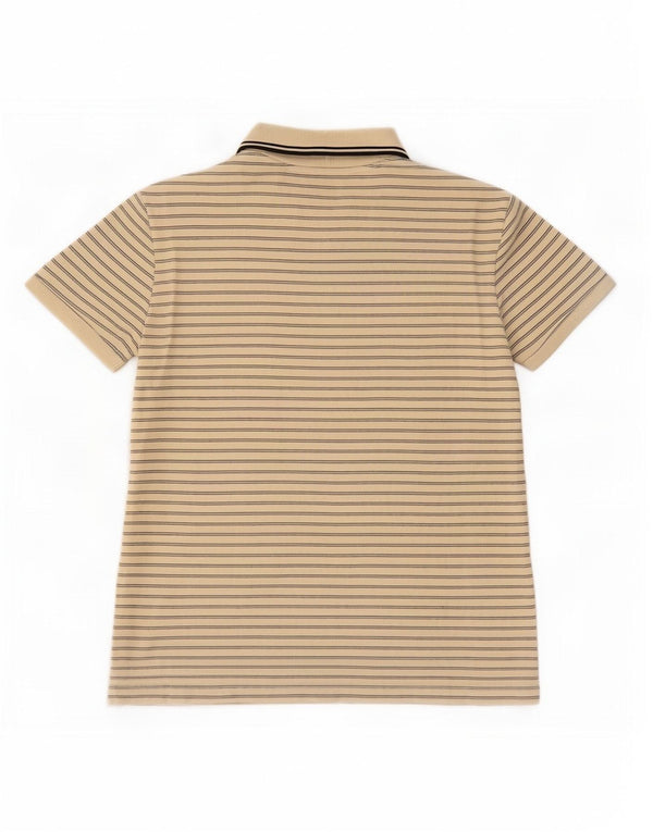 Fred Perry Polo para mujer UK 44 Grande Algodón a rayas beige