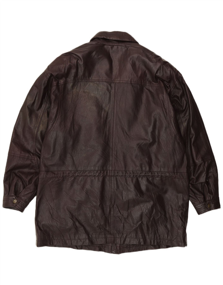 Chaqueta de cuero vintage para hombre IT 58 4XL cuero burdeos