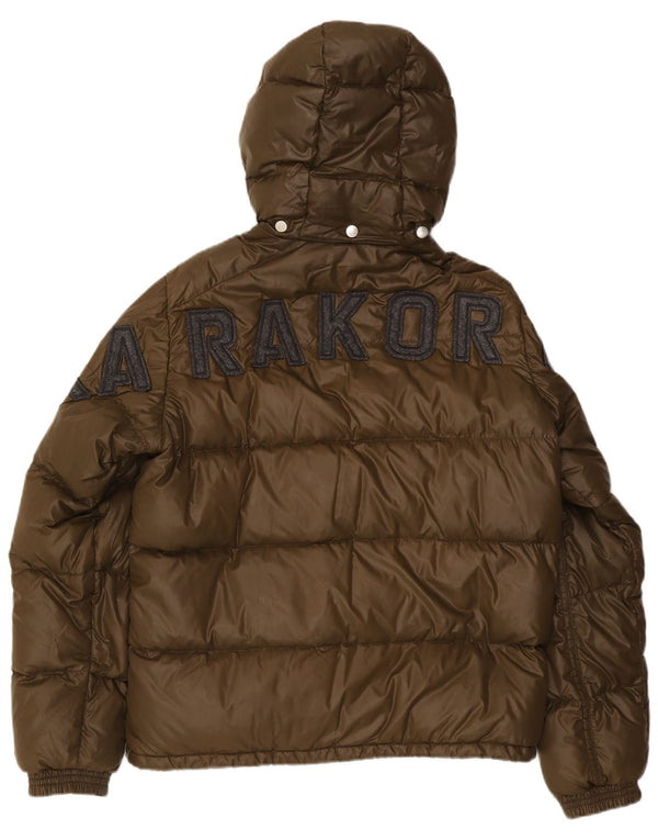 Moncler Chaqueta acolchada con capucha gráfica para hombre Talla 5 2XL Poliamida caqui