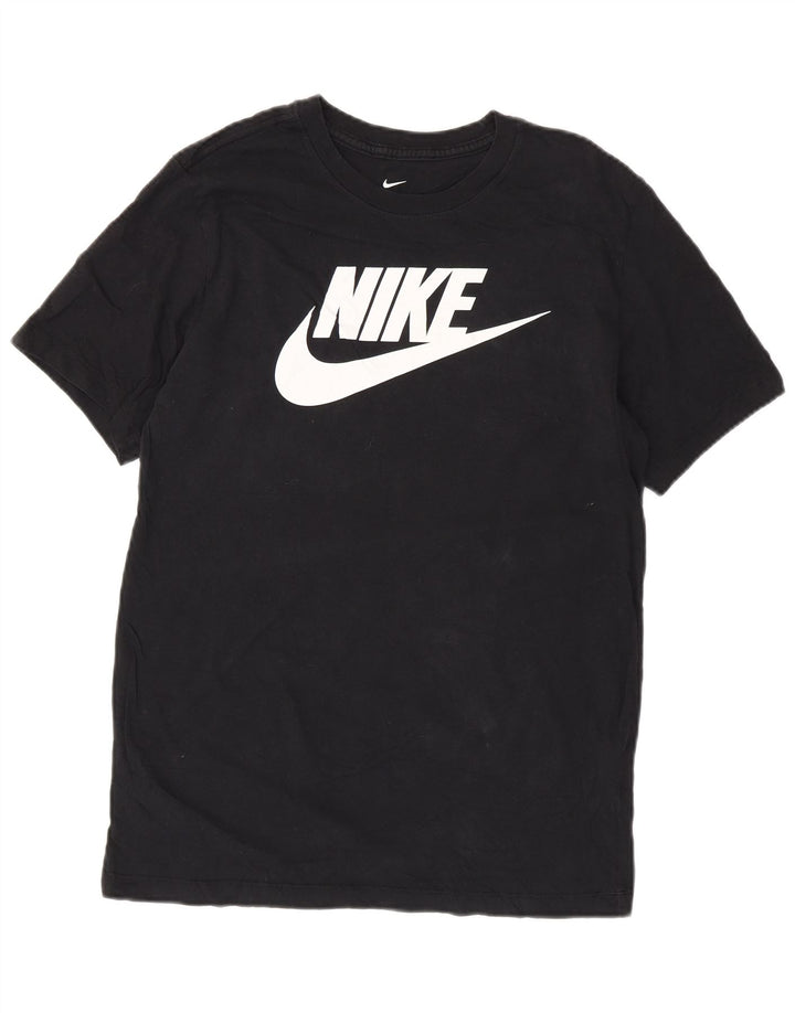 NIKE Camiseta gráfica para hombre Top mediano de algodón negro