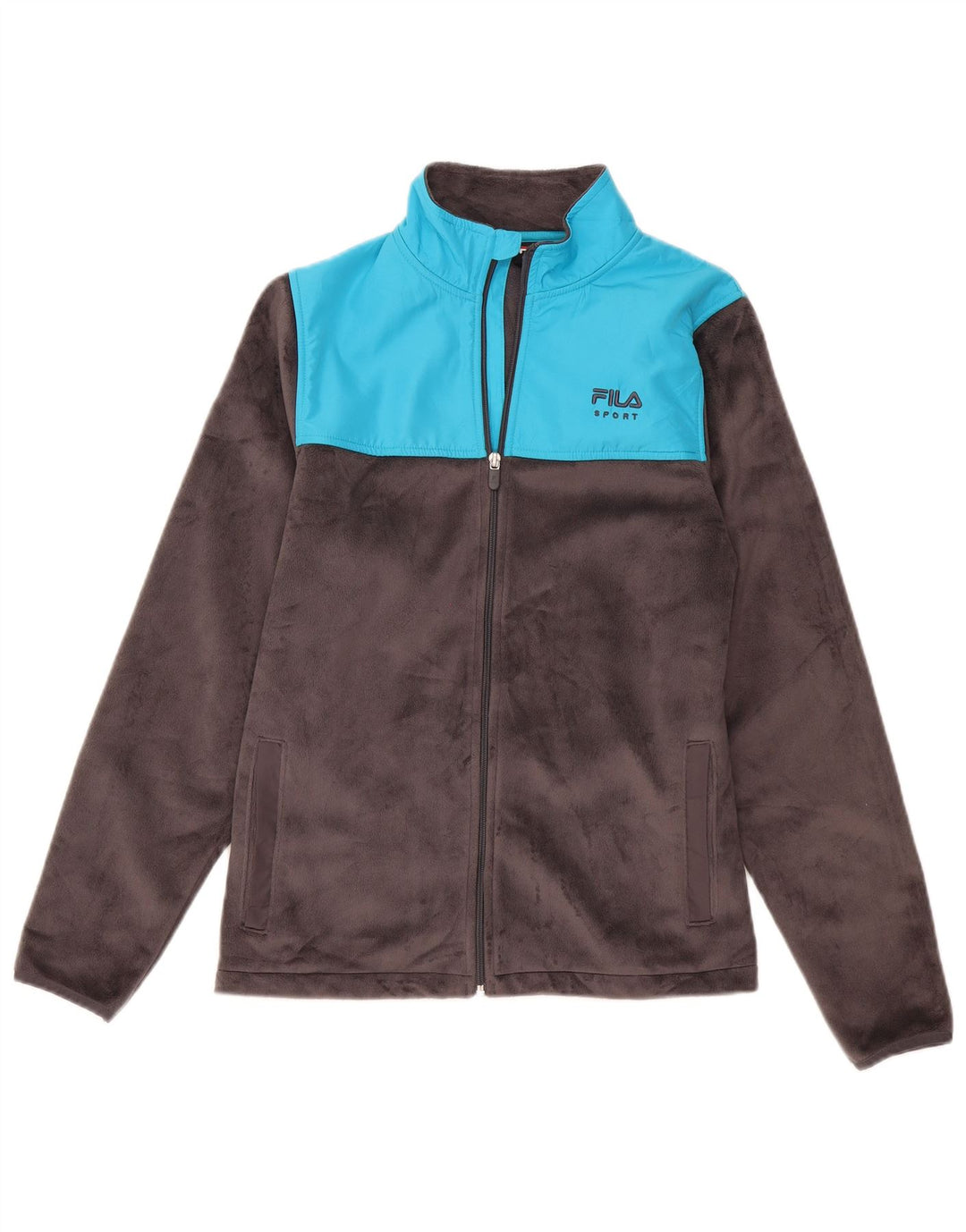 FILA Chaqueta polar para mujer UK 44 Poliéster color block gris medio