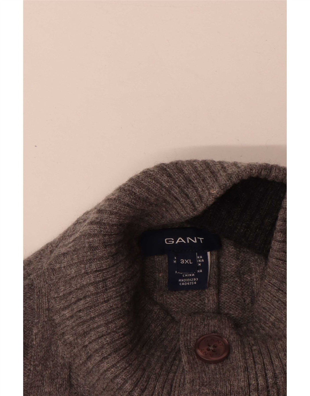 Gant Jersey De Cuello Con Botones Para Hombre 3XL Gris Lana De Cordero