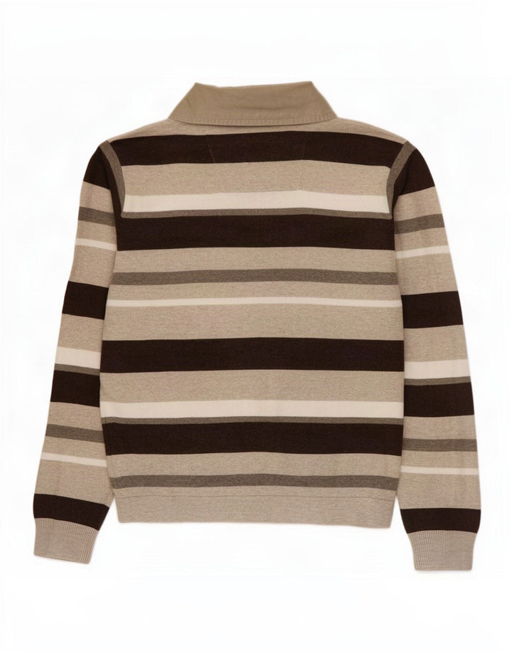 Marks & Spencer Hombre Azul Harbor Polo Neck Jumper Suéter Marrón Medio