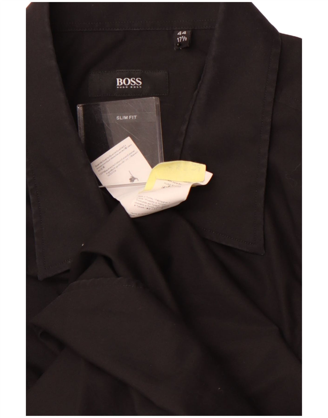 Camisa HUGO BOSS Slim Fit para hombre Talla 44 17 1/2 XL Algodón negro