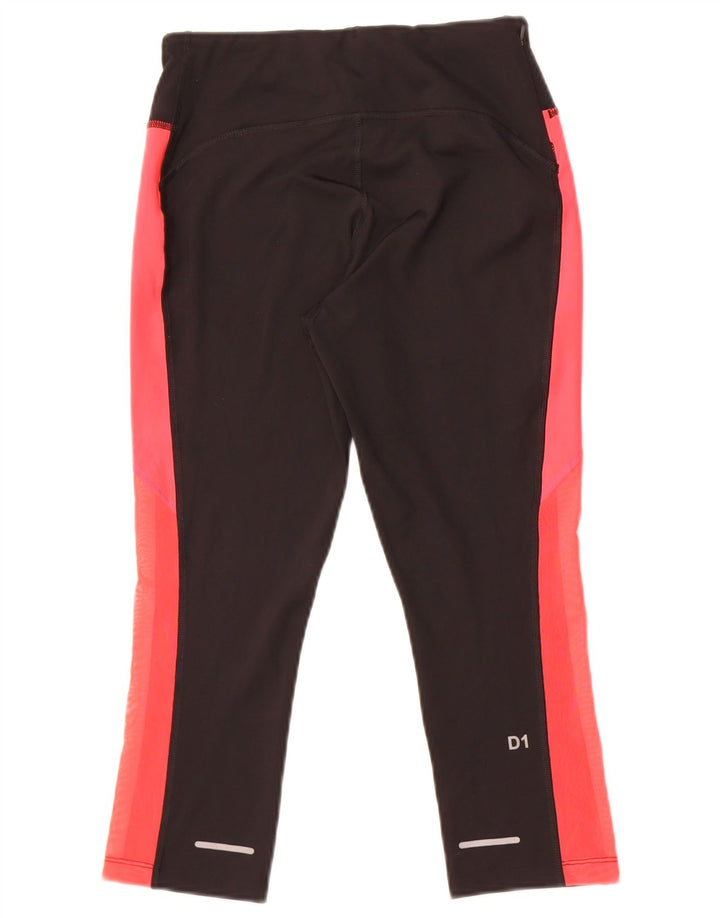 Asics Capri Leggings para mujer UK 10 Pequeño Negro Colorblock Poliéster