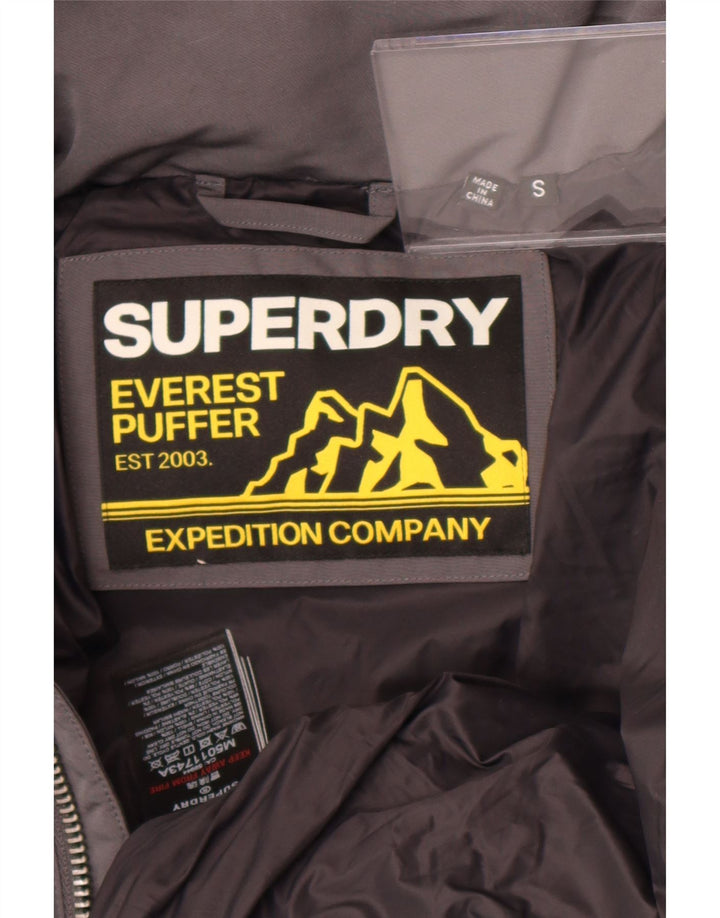 Superdry Chaqueta Acolchada Con Capucha Gráfica Para Hombre UK 36 Small Gris Poliéster