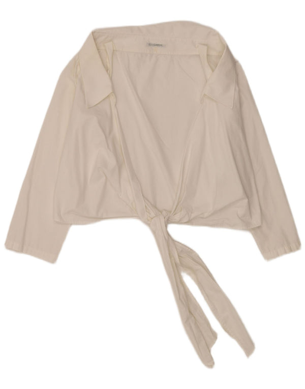 Naracamicie Blusa corta para mujer UK 44 Algodón blanco mediano