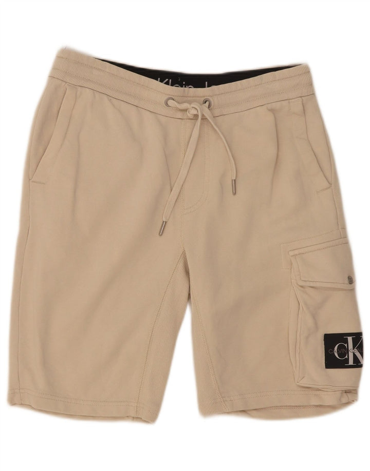 Calvin Klein Pantalones Cortos Deportivos Cargo para Hombre Pequeños De Algodón Blanco Roto