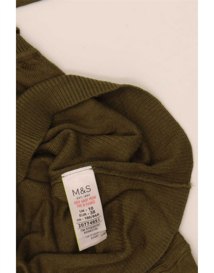 Marks & Spencer Suéter de cuello redondo de gran tamaño para mujer UK 10 Small Khaki