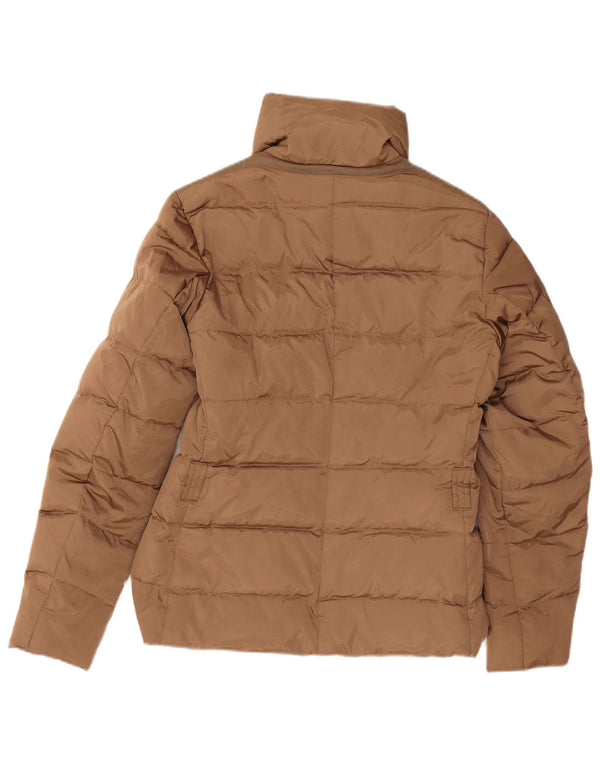 Geox Mujer Respira Chaqueta Acolchada Extragrande UK 8 Small Beige Poliéster