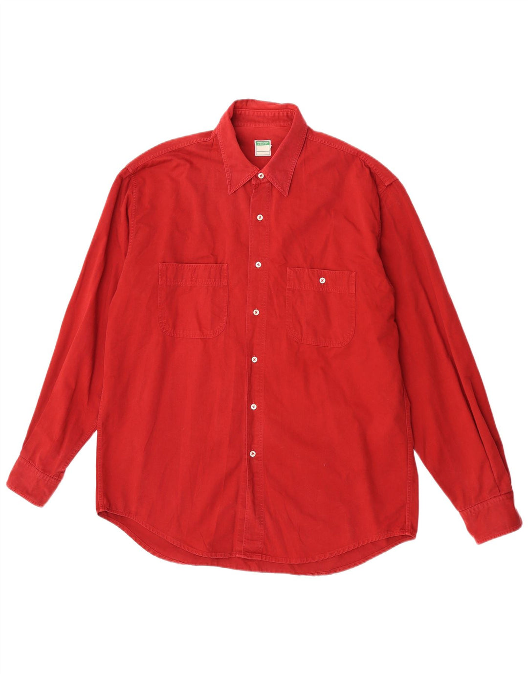 Benetton Camisa Vaquera Grande Rojo Hombre