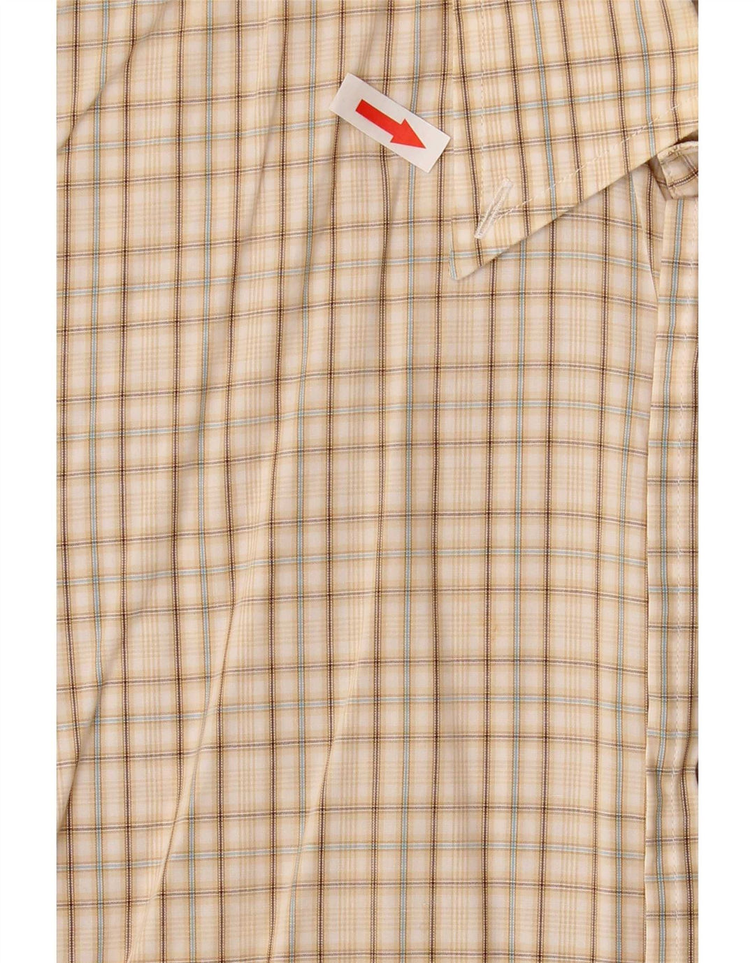 Camisa Hombre Trussardi Algodón Cuadros Beige Medio