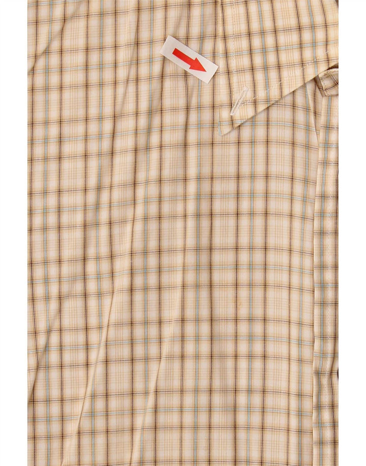 Camisa Hombre Trussardi Algodón Cuadros Beige Medio