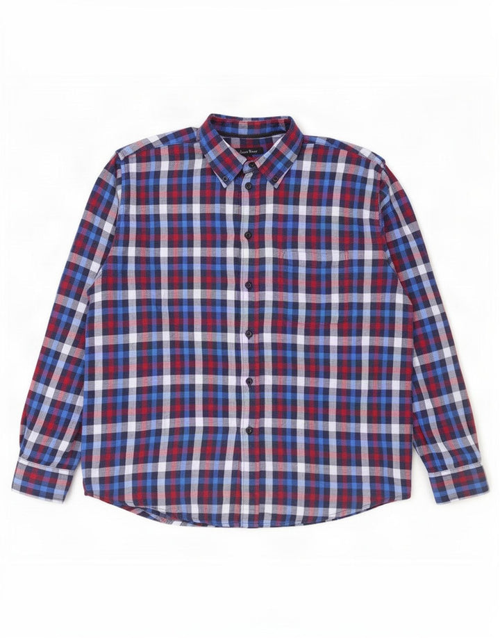 James Pringle Camisa de franela para hombre Poliéster a cuadros azul marino grande