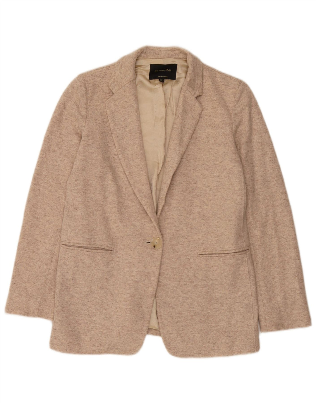Massimo Dutti Chaqueta Blazer De Punto De 1 Botón Para Mujer EU 38 Small Beige Moteado