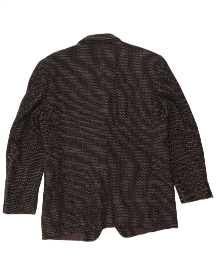 Cerruti 1881 Chaqueta tipo blazer con 2 botones para hombre IT 54 2XL Lana de cordero a cuadros grises