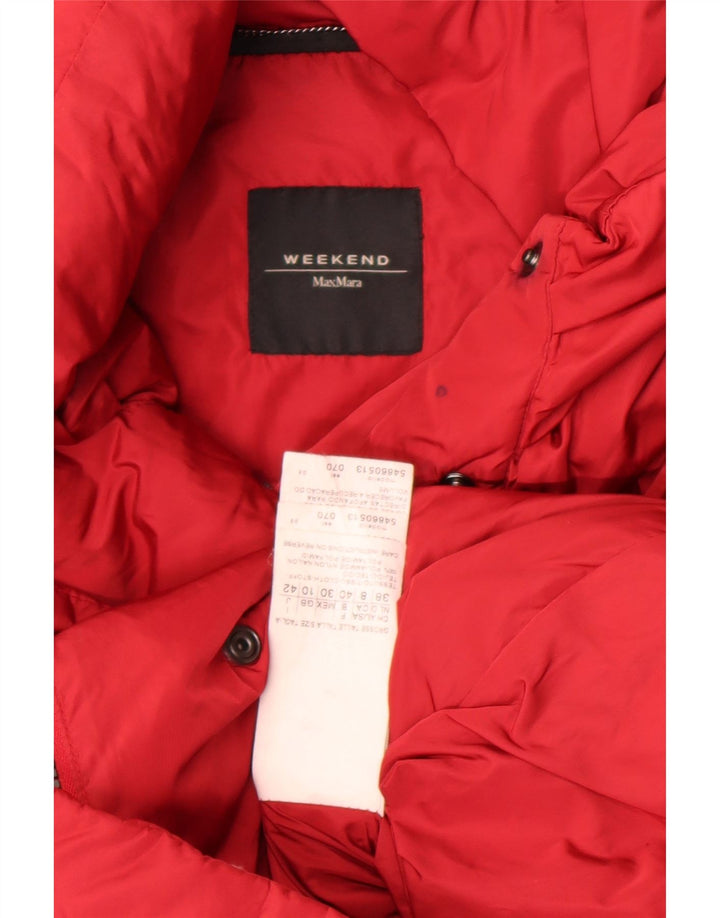 Max Mara Mujer Weekend Chaqueta Acolchada Extragrande UK 10 Small Red Nylon