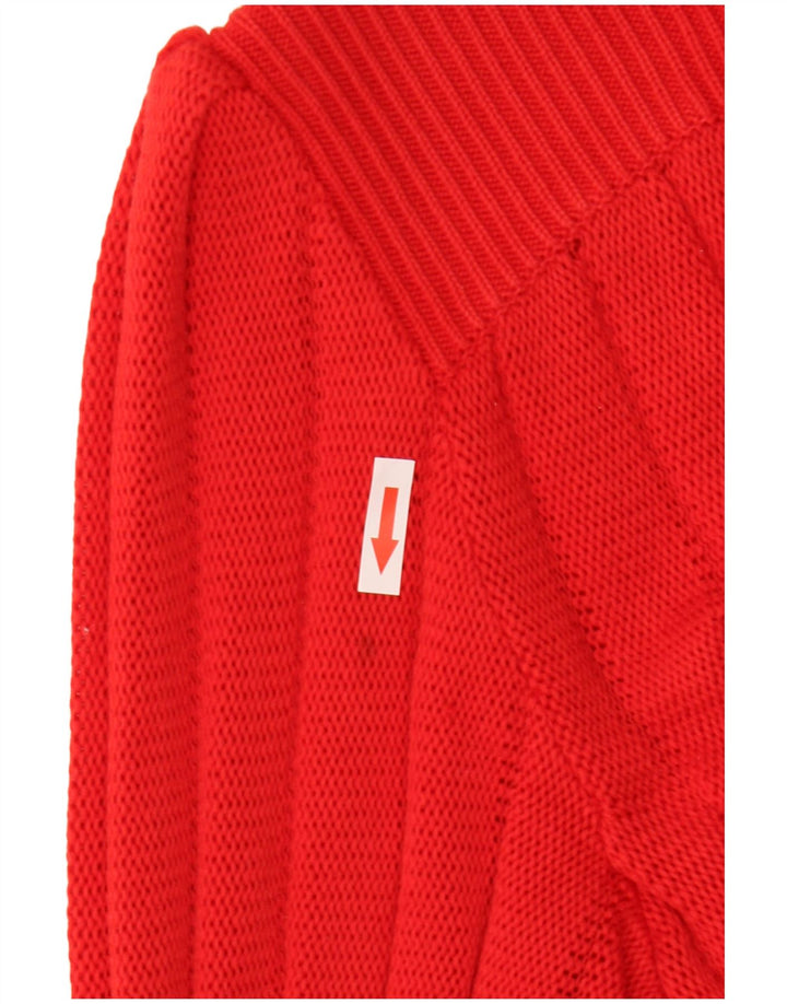 Vintage mujer Cardigan suéter IT 46 algodón rojo grande