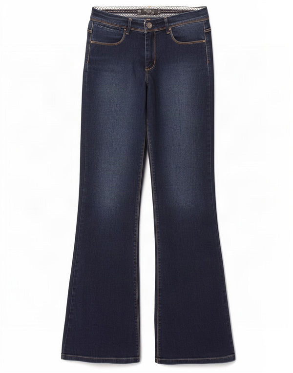Zara Mujer Trafaluc Vaqueros Acampanados EU 38 Small W28 L32 Algodón Azul