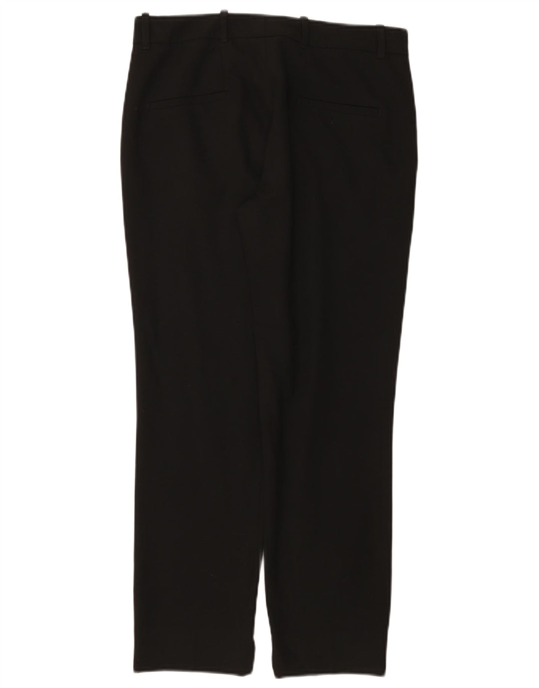 ZARA Mujer Pantalón Chino Recto Small W26 L26 Negro Poliéster