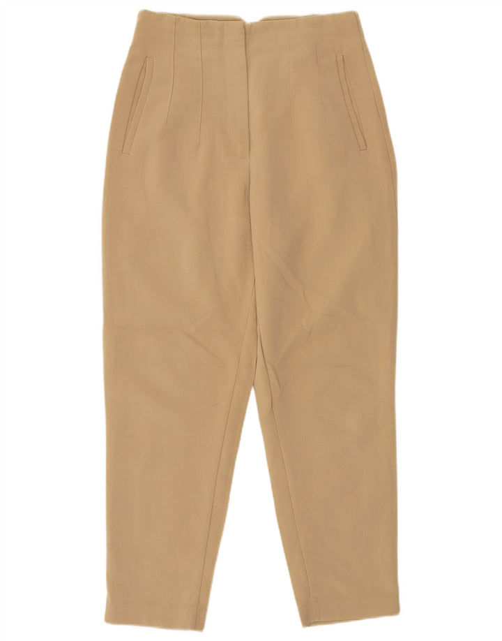 ZARA Womens High Waist Chino Trousers Medium W28 L27 Beige Polyester