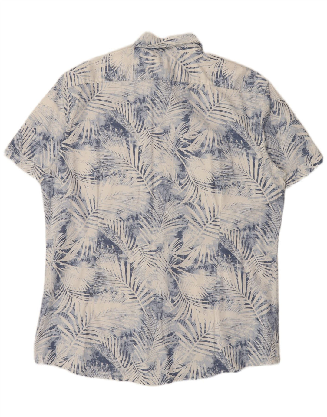 Celio Camisa de manga corta para hombre 2XL Algodón floral azul