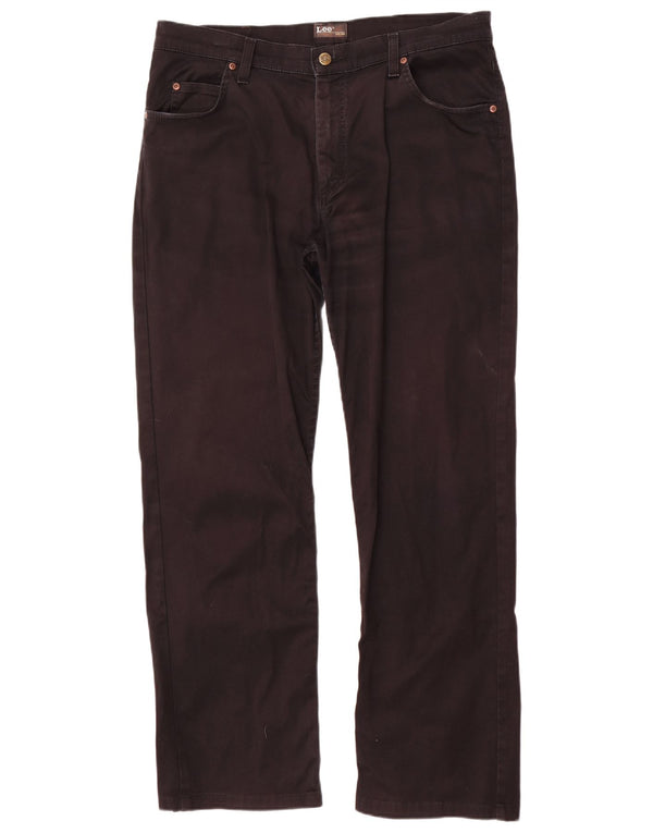 Lee Mens Brooklyn Pantalones Casuales Rectos W36 L31 Algodón Negro