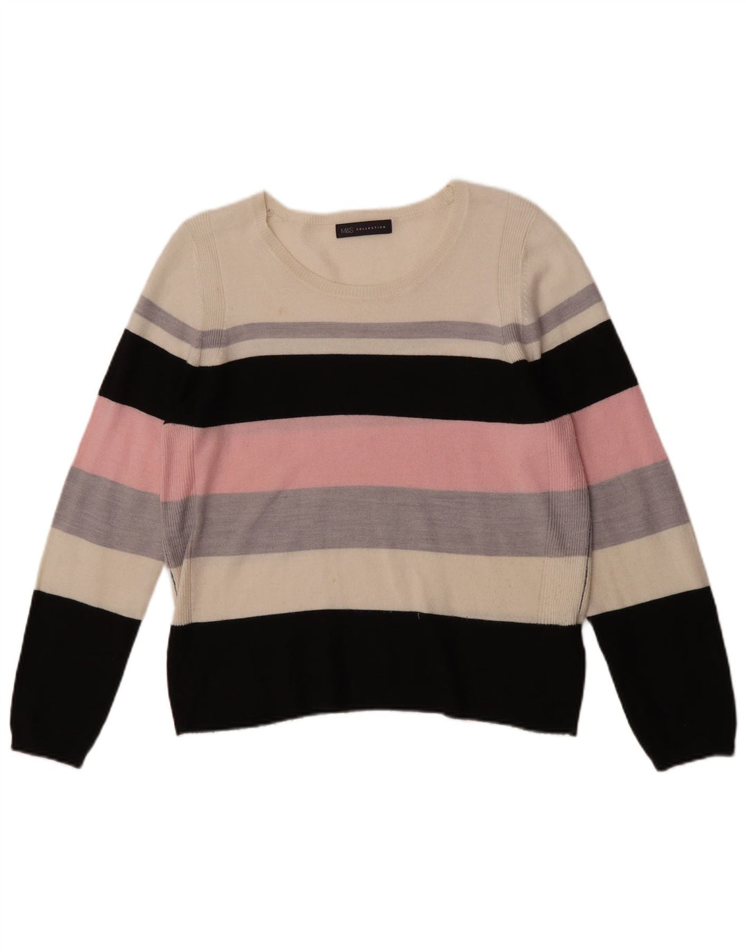 Marks & Spencer Jersey con cuello barco para mujer, talla 40, talla grande, multicolor