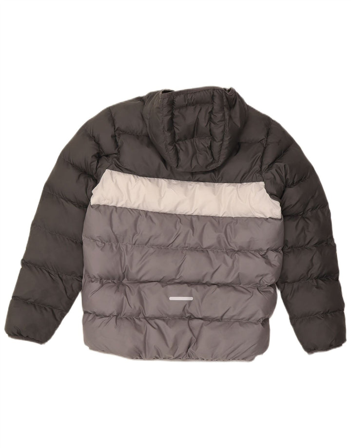 Adidas Chaqueta acolchada con capucha para niño 13-14 años Gris Poliéster color block