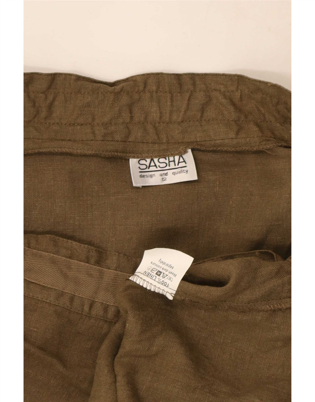 Sasha Falda Cargo para Mujer UK 12 Medium W29 Caqui Lino