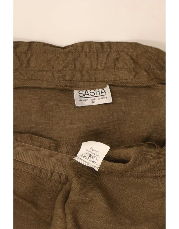 Sasha Falda Cargo para Mujer UK 12 Medium W29 Caqui Lino