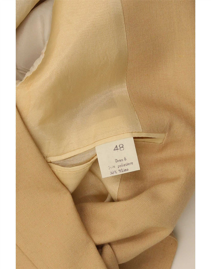 Vintage Hombre 2 Botones Blazer Chaqueta IT 48 Medio Beige Poliéster