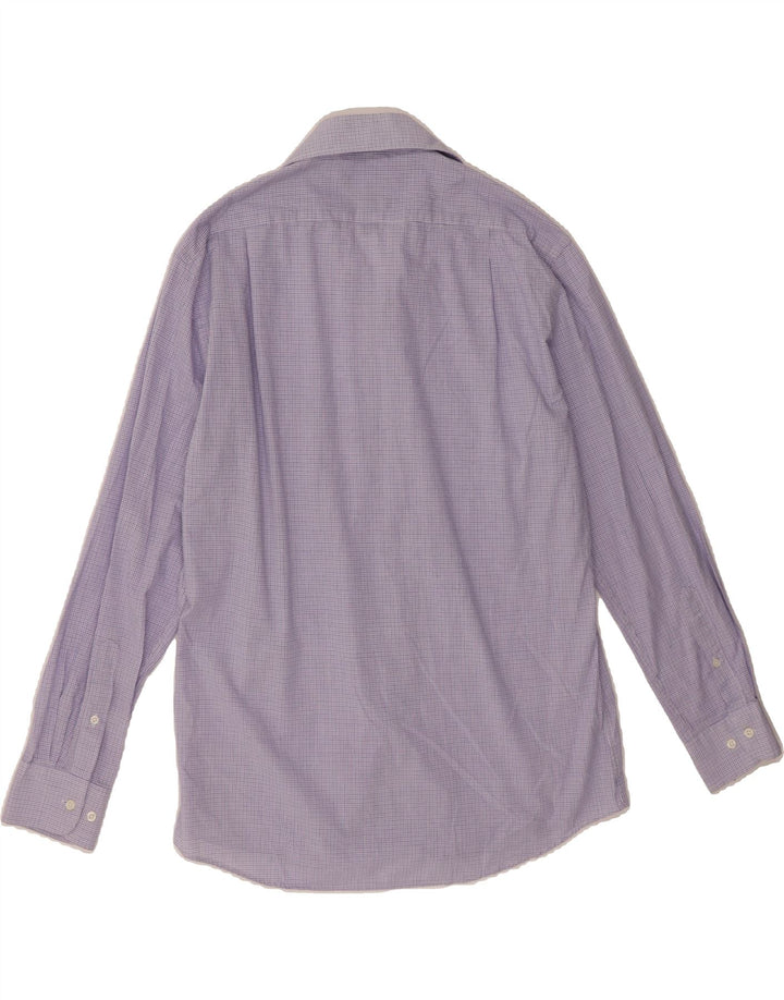 DOCKERS Mens Fitted Shirt Size 15 1/2 Medium Purple Check Cotton Vintage Dockers and Second-Hand Dockers from Messina Hembry 