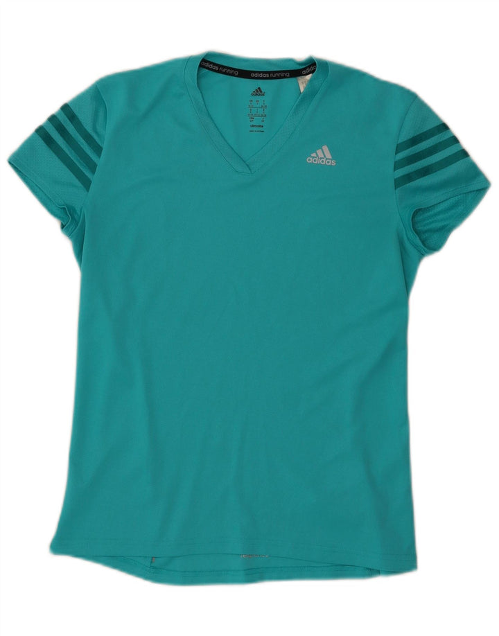 Adidas Mujer Climalite Camiseta Top UK 8/10 Pequeño Poliéster Turquesa