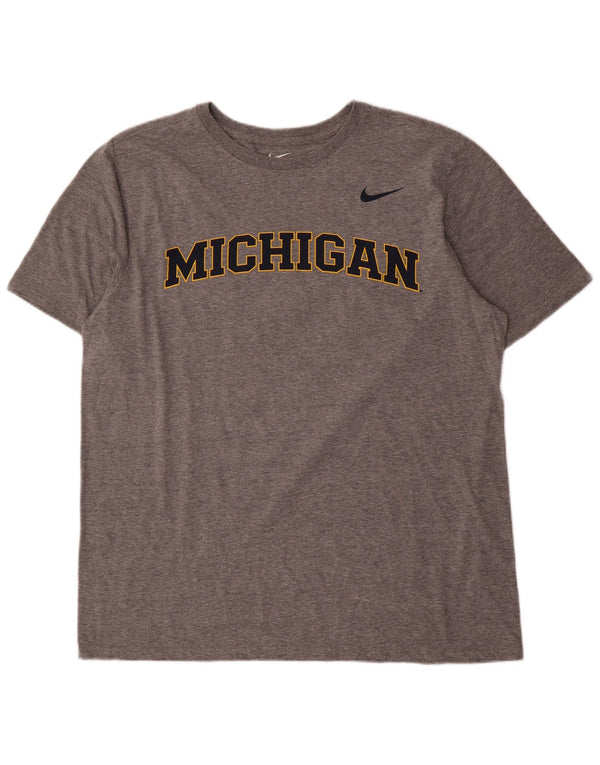 Nike Mens Michigan Graphic Camiseta Top XL Gris Algodón