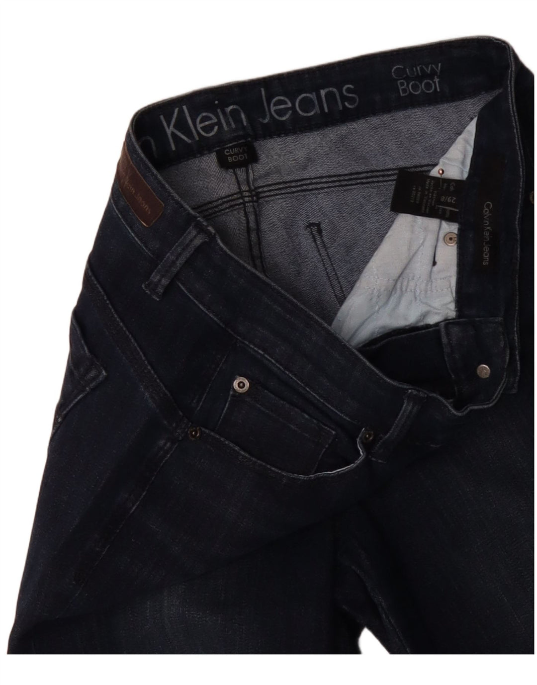 Calvin Klein Jeans Bootcut para Mujer US 8 Medium W29 L31 Azul Marino Algodón