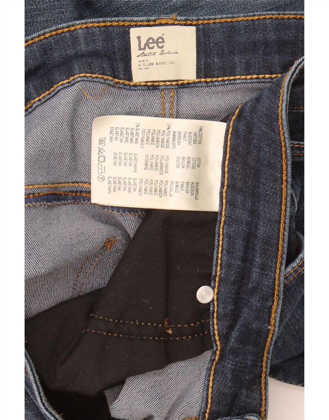Vaqueros rectos Marion para mujer Lee W33 L29 Algodón azul marino
