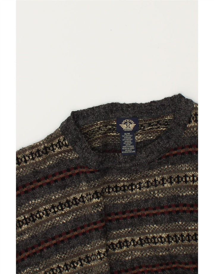 DOCKERS Suéter De Cuello Redondo Para Hombre Acrílico Fair Isle Gris Medio